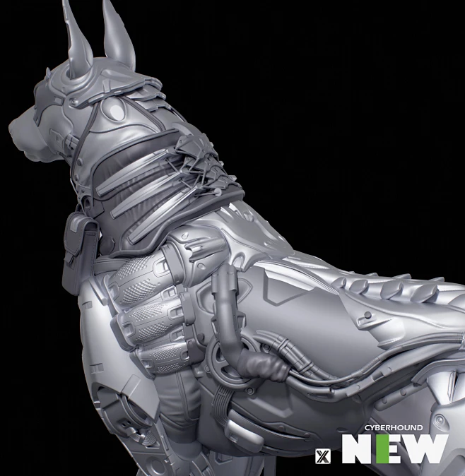 Hard surface bionic dog-花瓣网