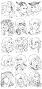 151130 - Headshot Commissions Sketch Dump 10 by Runshin_绘图教程 _T20181223 #率叶插件，让花瓣网更好用# _线稿采下来 #率叶插件 - 让花瓣网更好用#