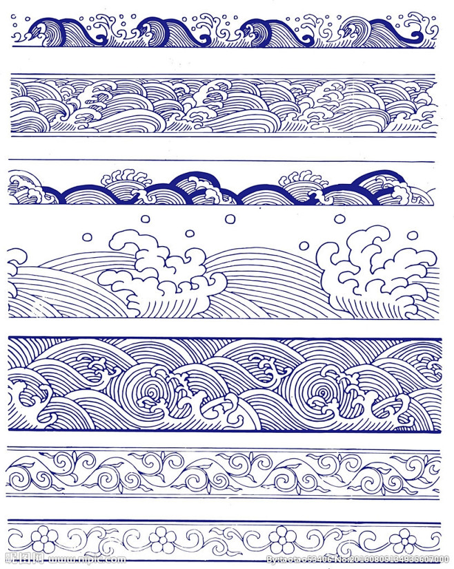 矢量海浪花纹背景底纹