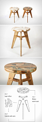 What the designers have done with the Zero Per Stool is just ingenious. This stool uses its own waste to build itself! That too in a way that gives it such an incredible character… one that is unique to each stool.