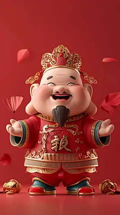 立体财神爷素材图AI图