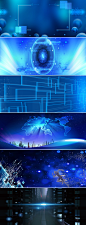 科技商务数据海报蓝色星空电子banner背景图