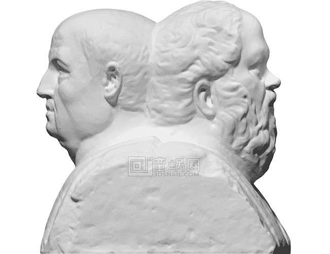 双头像方碑 苏格拉底和塞涅卡 哲学家头像...