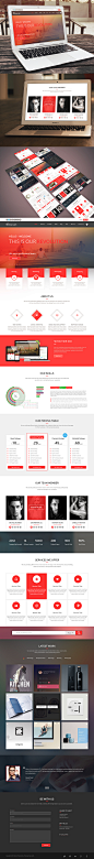 Web template design UI (Free psd) : responsive web design for personal portfolio, business agecies and many others, 