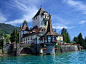 城堡般的別墅，瑞士的圖恩湖！ #景点#