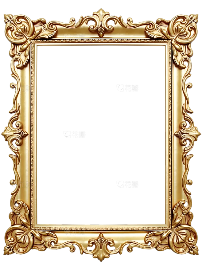 边框系列写实欧式金属画框相框元素素材-花瓣网