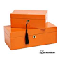 橙色翻盖式木制实木首饰盒/收纳盒/新古典/别墅样板房设计师必备