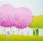 Phan Thu Trang来自越南，他的绘画作品鲜艳而充满活力，特别是他描绘的树木场景，颜色运用得十分巧妙，层层叠加颜色纹理配以越南独有的人文气息，使他的插画更具有清新的气息。