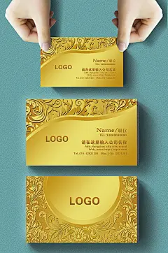 金色拉丝质感名片-众图网