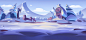 snow village_Side-scrolling game background concept work