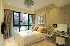 现代简约风格女生卧室壁纸装修图片@北坤人素材