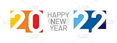 2022年新年快乐，横着横幅。宣传册或日历封面设计模板。20页22页的商业日记封面，带着祝福。剪纸艺