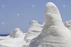 风景在Sarakiniko在米洛斯岛，基克拉迪斯群岛，希腊