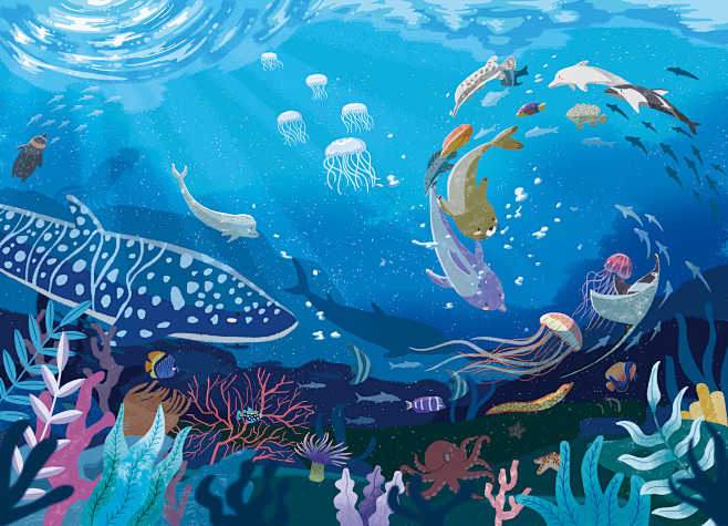 珠海长隆海洋王国文具礼盒主视觉插画