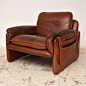 Anonymous; Leather lounge Chair by De Sede, 1960s.: 
家俱设计·沙发椅·椅子