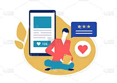 公司奖状-平面设计风格丰富多彩的插图