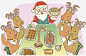 圣诞大餐插画 装饰丝带 雪人 驯鹿 元素 免抠png 设计图片 免费下载 页面网页 平面电商 创意素材