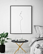 Abstract Face Printable, Minimalist Body Profile Art, Simple Fashion Prints, Black White Woman Illustration Poster, Fine Line Digital Print : Abstract Face Printable, Minimalist Body Profile Art, Simple Fashion Prints, Black White Woman Illustration Poste