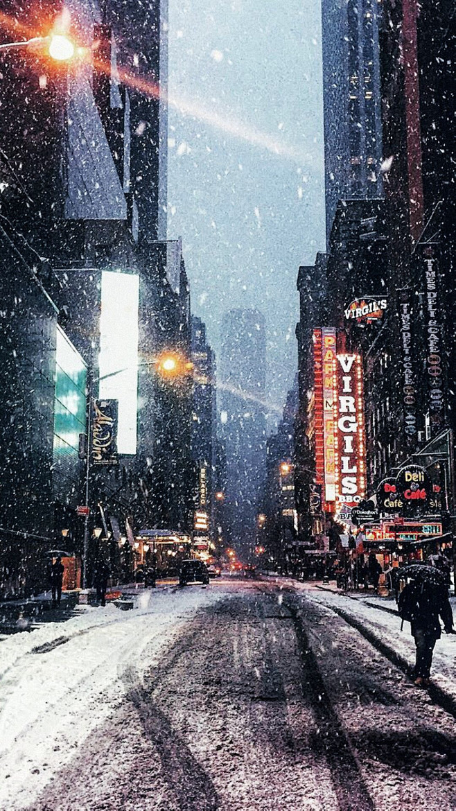 城市雪景