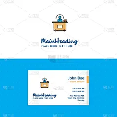 模板,品牌名称,办公室,书桌,贺卡,平坦的,商务,计算机,咖啡,拜访