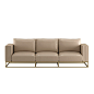 Touched D Infinity Upholstered Burnished Brass Sofa