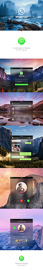 WhatsApp for OS X Yosemite - App design concept on Behance