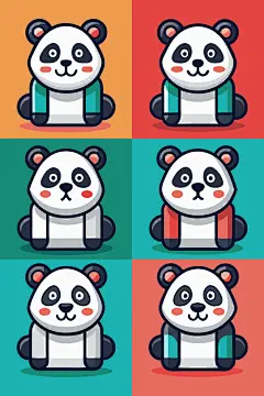 大熊猫矢量插画素材