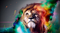 multicolor animals digital art artwork lions Desktopography morning star  / 2560x1440 Wallpaper