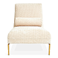 Jonathan Adler Astor Slipper Chair : Posh Perch.Sleek brass base and Maze Pearl Cut velvet upholstery with a chic geometric pattern. The Astor Slipper Chair's low seat height and armless silhouette bring visual lightness to your lair while the slender leg