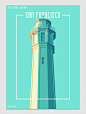 Towers of San Francisco : A series of posters which, just like the previous project 'Towers of The Netherlands' shows the top of various landmarks in San Francisco. After doing the previous series I got a lot of requests for doing additional towers. A lot