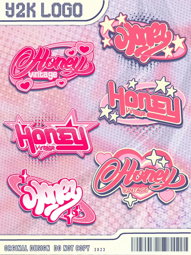 尝试一下y2k风格字体logo-花瓣网