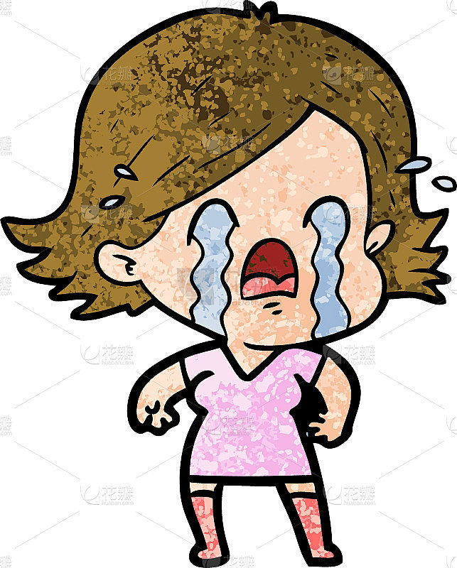 卡通的女人哭