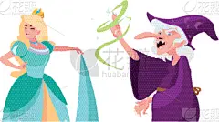 公主,自然美,图画书,性格,女巫,可爱的,飘然,图像,爱