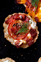 Brie, feta, bacon and tomato tarts : Brie, feta, bacon and tomato tarts