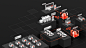 city high-tech minimal octane red White cubes glass Isometric Web