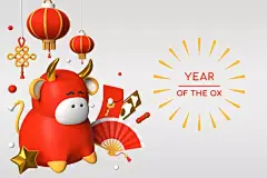 新年快乐2021 -现代彩色3d海报插画图片