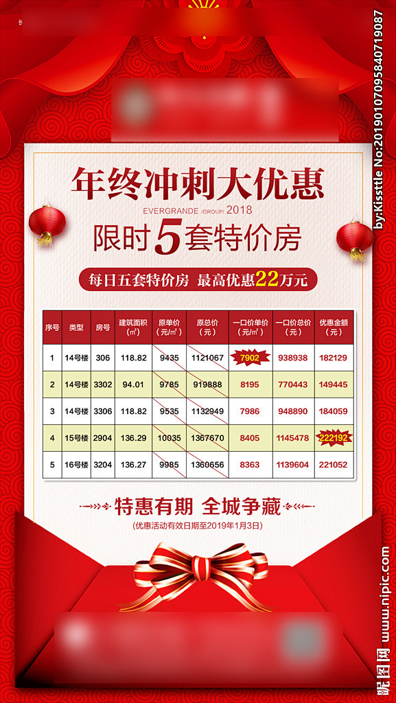 地产特价房表格