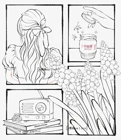 procreate水彩插画｜静待花开｜附线稿