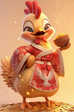 十二生肖卡通鸡设计素材