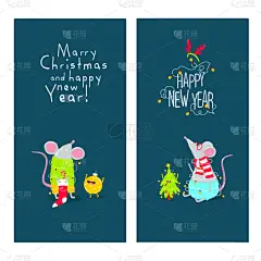 贺卡,新年前夕,矢量,老鼠,幽默,数码图形,可爱的,传统,2020,瓶盖