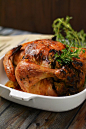 Brined Roasted Chicken with Oyster and Mushroom Stuffing