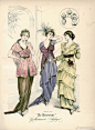 19世纪末，维多利亚时代，爱德华时代欧洲服装插画 第六部分
服装参考/服装设计/英国/法国/女装/帽子/服饰 ​​​​