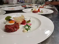 美味,商业厨房,高级西餐,配方,食品,图像,德国,水平画幅,主厨,摄影