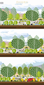 竞赛插画风PSD剖立面图小清新公园儿童区立面拼贴植物PS分层素材-淘宝网
