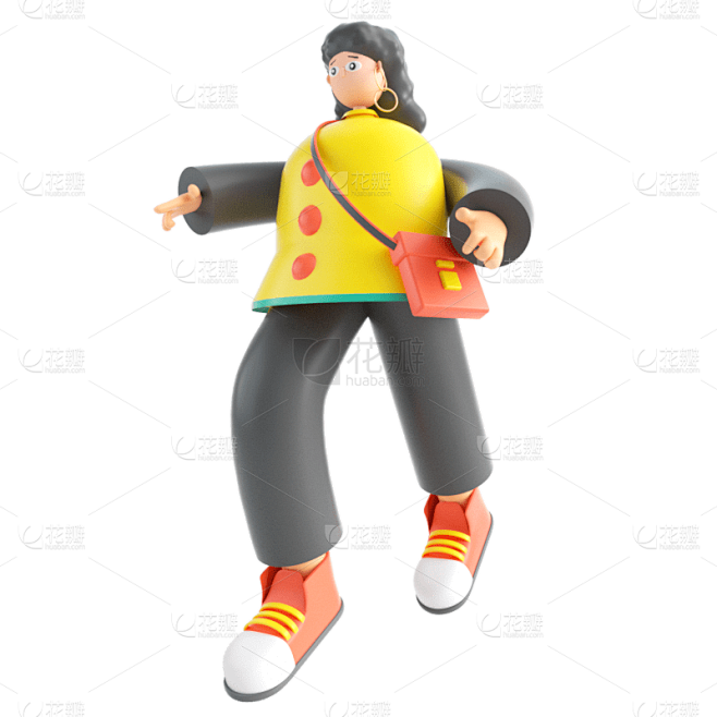C4D-3D立体潮酷人物插画2