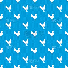 式样,鸡,蓝色,几何形状,白色,农业,图像,矢量,重复