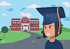 扁平化设计,重返校园,青少年,学生,高中生,人,男人,女人,可爱的,性格