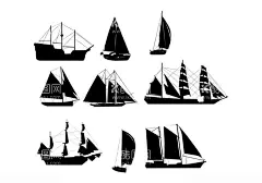 帆船剪影  - 源文件下载【酷图网】帆船剪影,船只,船,矢量船,卡通船,手绘船,船插画,船剪影,简约船,简洁船,轮船,帆船,船图标,渔夫,渔船,渔民,剪影,中国风,展板元素,中式元素,水墨船只