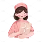 卡通感护士节护士元素贴纸