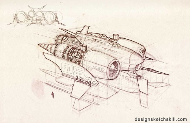 多部Painter绘制概念飞行器效果图教...